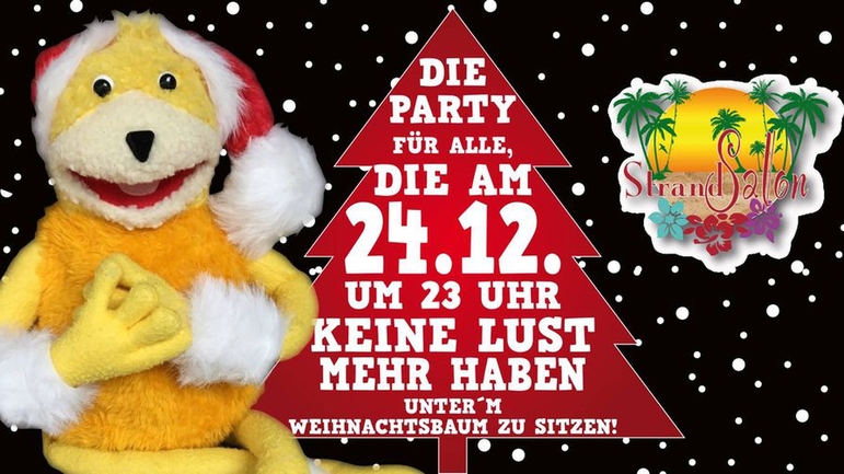 "Die Party für alle die am 24.12. um 23 Uhr keine Lust mehr haben unterm Weihnachtsbaum zu sitzen"